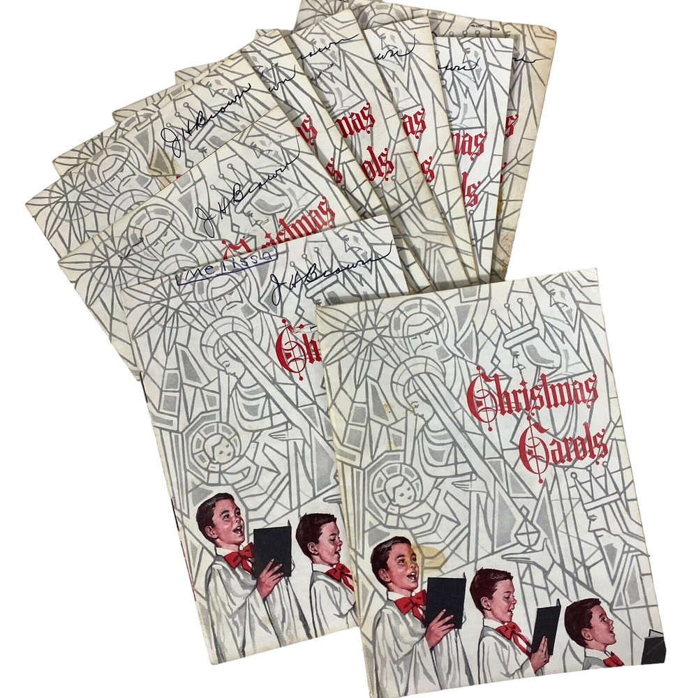 Booklets Christmas Carols Lot 10 VTG 60s 14 Songs Church Ephemera Nativity Decor